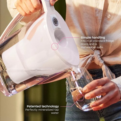 BWT AQUAlizer Home, 2.7 Liter, Water Mineralizer & Filtration Jug - Includes 1 Magnesium Enricher Cartridge, for Tea & Coffee Water, Prevents limescale, removes Lead & Chlorine, White