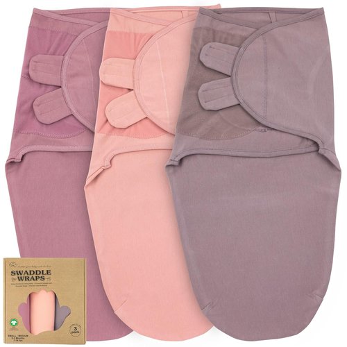 Bublo Baby Newborn Swaddle Sleep Sacks - 100% Organic Cotton, 0-3 Months, 3-Pack for Boys & Girls