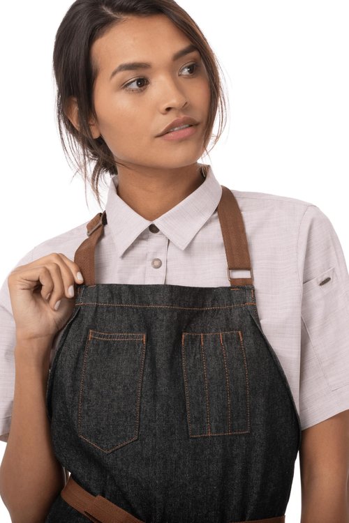 Chef Works Unisex Memphis Bib Apron, Black, One Size