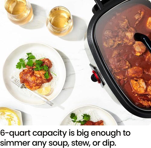 Chefman 6-Quart Slow Cooker - Electric Countertop Cooking with Removable Insert | Nonstick & Dishwasher-Safe