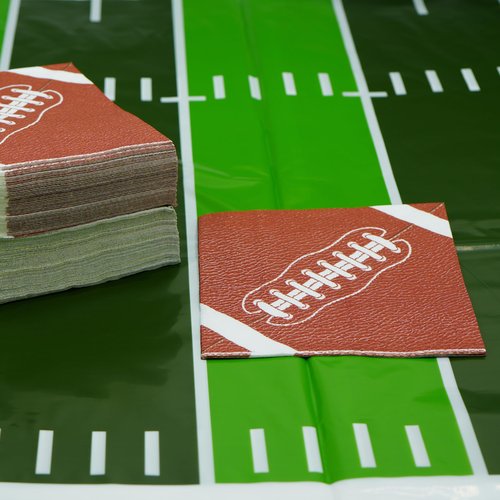 4E's Novelty 80 Pack Football Disposable Paper Napkins Bulk, Perfect for Football Birthday Party Decorations, Football Party Supplies, Football Game Day Napkins, Football Decor, Football Party Napkins