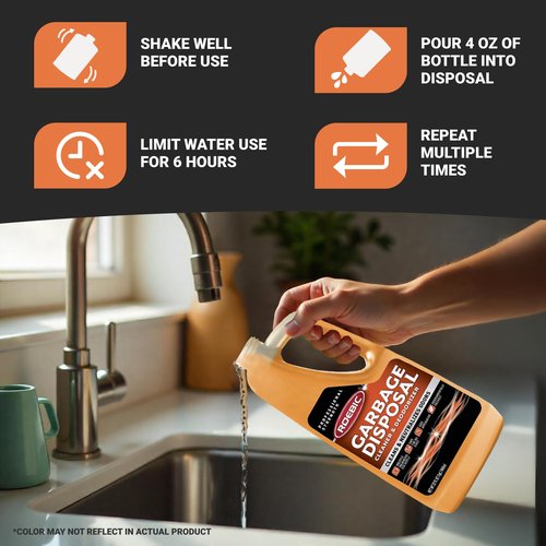 Roebic K-27 Garbage Disposal Cleaner, Liquid Sink and Sewer Drain Deodorizer with Bacteria Enzymes, Kitchen Odor Eliminator, 32 fl oz