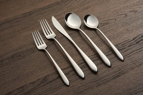 Cambridge Silversmiths Radin Mirror 20-Piece Flatware Set, Service for 4,Silver