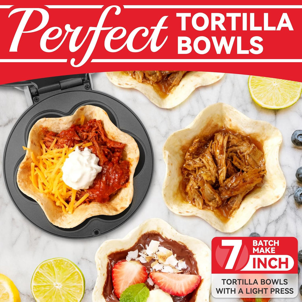 SurgarWhisk Tortilla Bowl Maker - Taco Shell Mold for Perfect Baked Taco Bowls | 7-Inch White