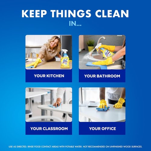 Lysol All-Purpose Cleaner Spray - Multi-Purpose Disinfectant for Kitchen & Bathroom | Lemon Breeze, 32oz (Pack of 4)
