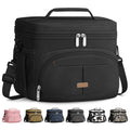 Pritent Lunch Box for Man Women, Insulated Lunch Bag Cooler Bag Leakproof Lunchbox Lunch Tote Bags with Removable Strap for Work School Picnic Travel (Black/12L