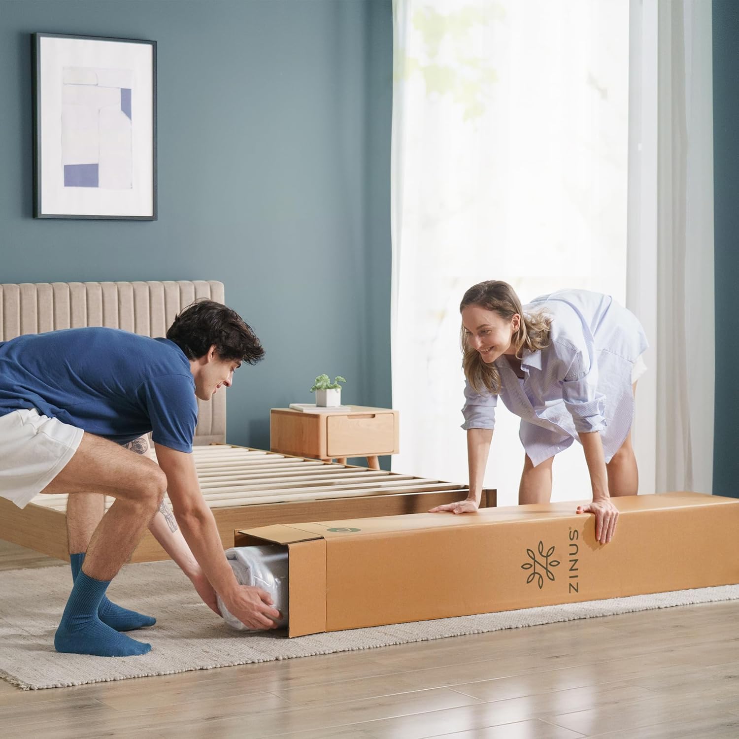 Zinus 8 Inch Green Tea Memory Foam Mattress - Twin Size, Cooling Gel, Medium Firm, Fiberglass Free