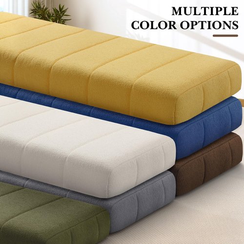 Wenqik Bench Cushion 42x16x4 Inch for Indoor Outdoor Furniture Tufted Thicken Bay Window Seat Cushion Non Slip Waterproof Dining Piano Bench Pad Pillow Anti Cat Scratch for Patio Porch Swing, Green