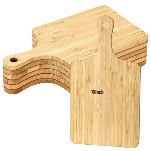 Lounsweer 6 Pcs Thicken Cutting Board Bulk Wood Board for Chopping Serving Charcuterie Material for Laser Engraving Mother' Day Wedding Housewarming Gift