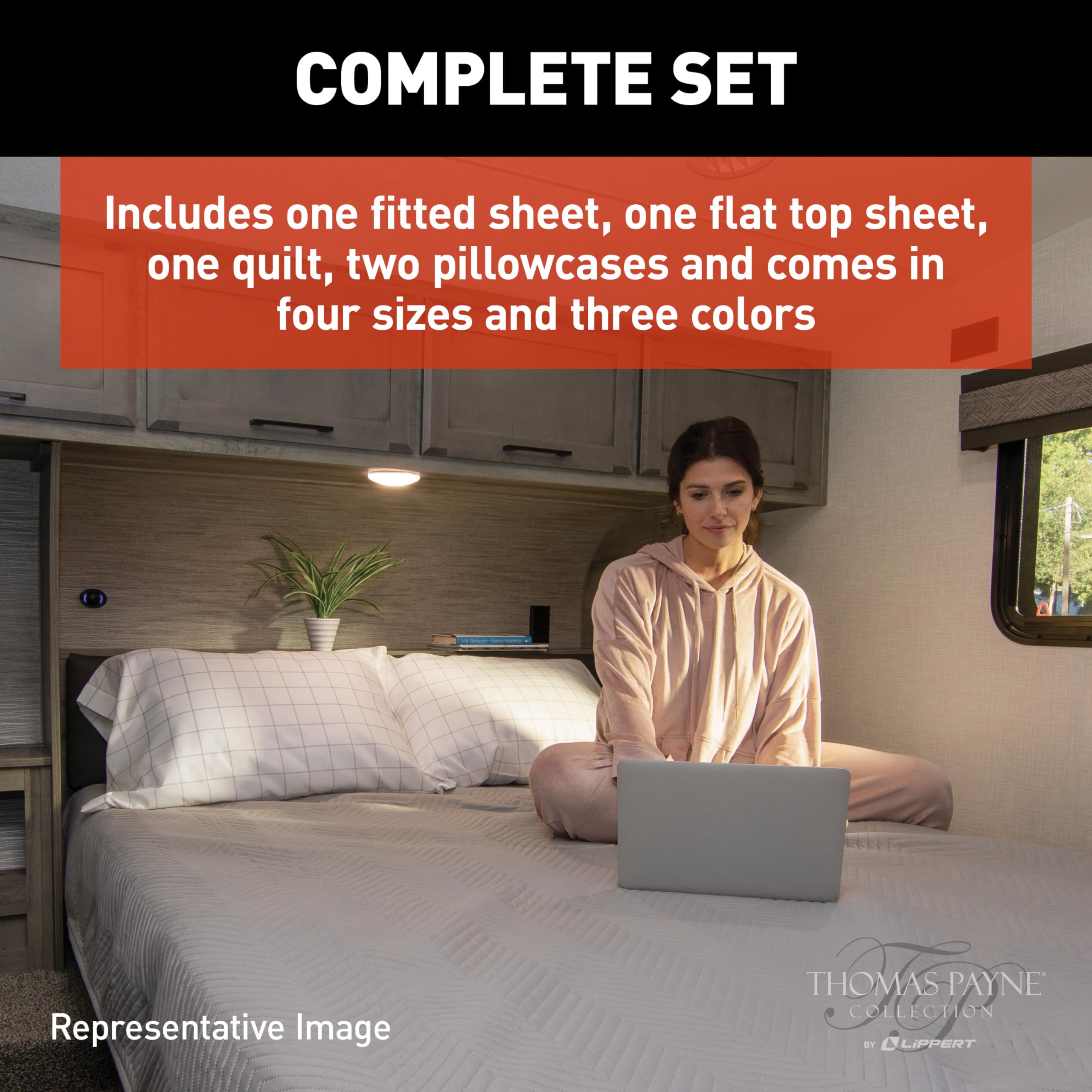 Easy Zzzs™ RV Bedding Set - Narrow King, Grey