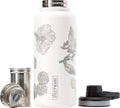 The Tea Spot Himalayan Tea Tumbler - Travel Bottle with Tea Infuser for Loose Leaf Tea or Iced Coffee - 32oz, White-Etched - Double-Walled Insulated Bottle - Keeps Drinks Hot & Cold for Hours