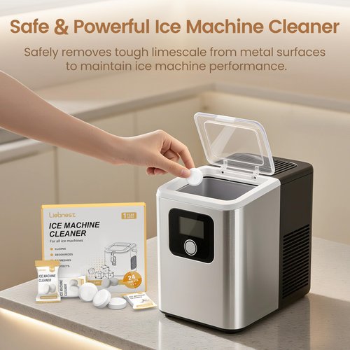 Liebnest Ice Maker Cleaner Tablets, Ice Machine Cleaner Descaler Compatible with Frigidaire, Opal, GE Profile, Kitchenaid, Remove Hard Wate & Odor-Free, 24 Pack