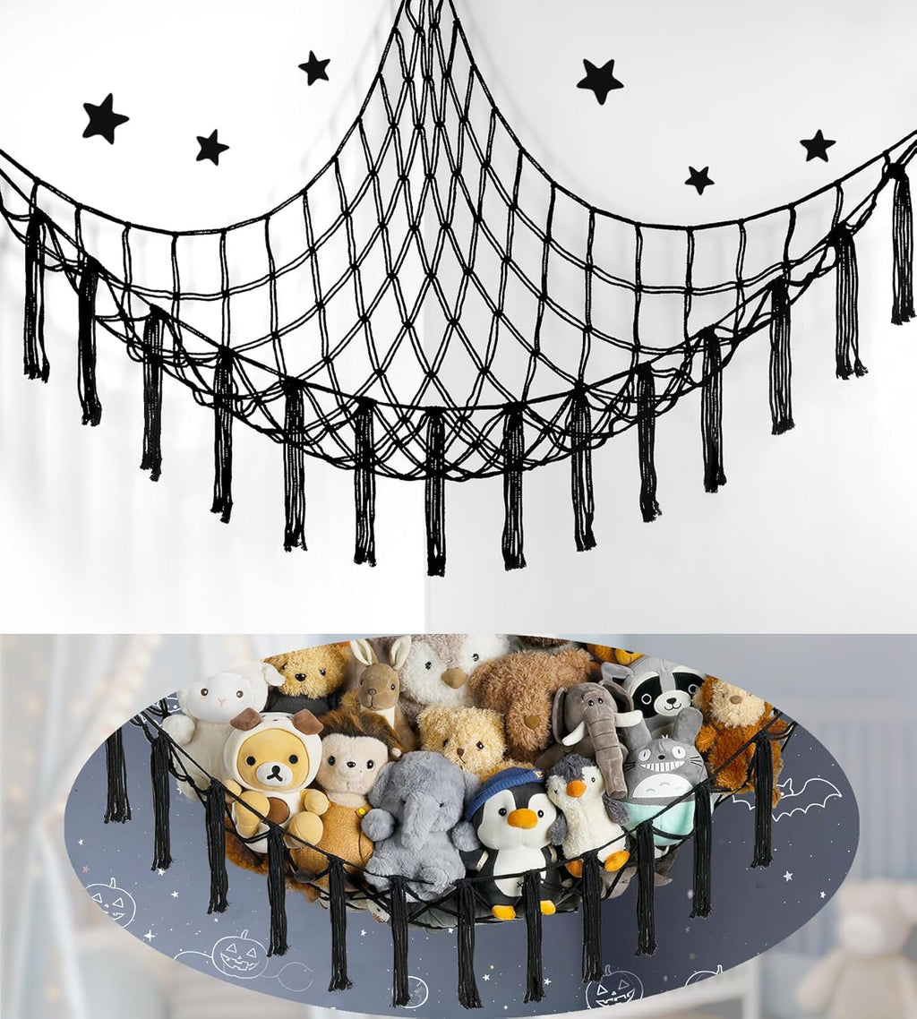Skiennix Stuffed Animal Storage Hammock - Large Net Organizer for Plush Toys | Cute Room Decor