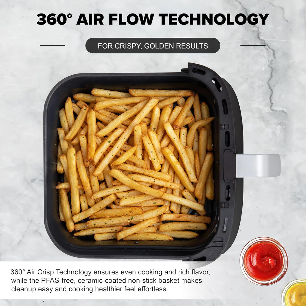 Nuwave Brio Plus Air Fryer - 7-Qt Large Capacity with Precise Temp Control & 100 Presets | PFAS-Free Nonstick