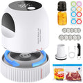 3 in 1 Electric Mason Jar Vacuum Sealer Kit, Auto Stop Jar Vacuum Sealer for Mason Jar Wide & Regular Mouth & Sous Vide Bags Compact vacuum sealer for Food White