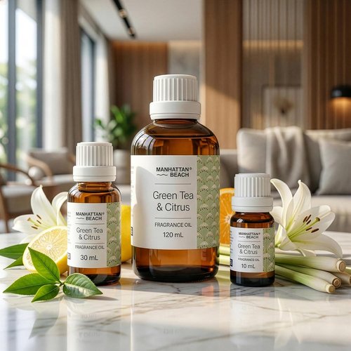 Manhattan Beach Fragrance Oil - Green Tea & Citrus Hotel Diffuser Oil | 10 mL Glass Bottle for Ultrasonic & Waterless Diffusers