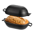 FRRLY Cast Iron Loaf Pan with Lid-Bread Baking Pan for Sourdough,Pre-Seasoned Oval Dutch Oven, 9 x 5-4/5 Inch Loaf Pans for Homemade,Heavy Duty with Even Heating