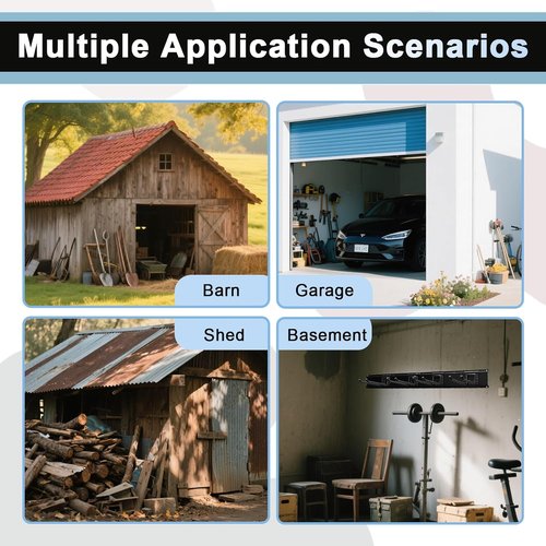 Garage Tool Organizer by [Brand Name] - Wall Mount Storage Rack with 6 Heavy-Duty Hooks | 360lbs Capacity for Broom, Rake & Snow Equipment