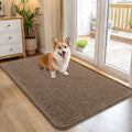 OLANLY Dog Door Mat - Absorbent Non-Slip Chenille Mat for Muddy Paws | 45x27, Quick Dry, Tan