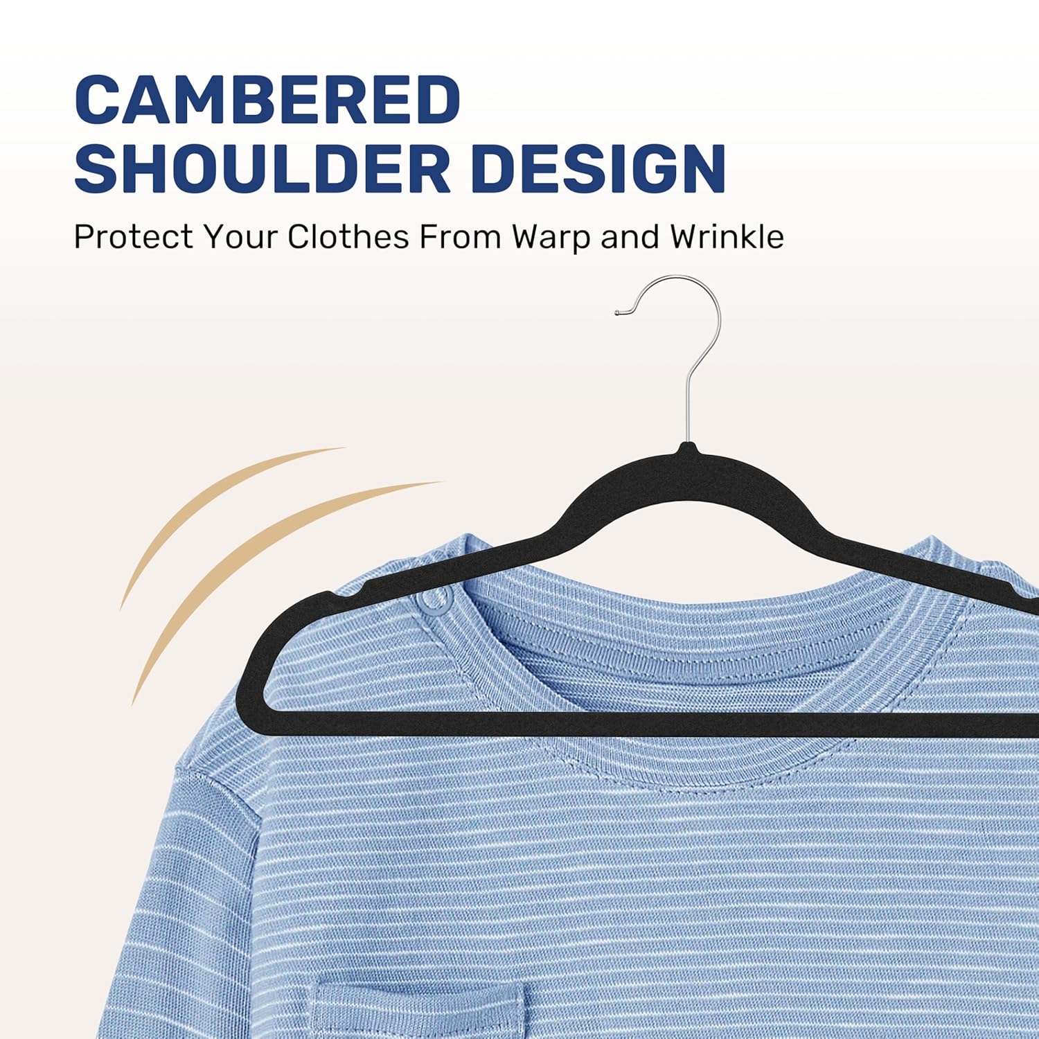 Simple Deluxe Velvet Hangers - 30 Pack Heavy Duty Space-Saving Felt Hangers with 360° Rotatable Hook | Black