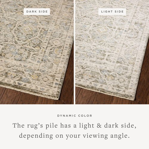 Loloi Clarisse Collection CLS-08 Olive/Ivory 2'-0" x 3'-0" Fringe Accent Rug