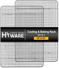 Hiware Cooling Racks for Baking - 2-Pack Stainless Steel Wire | 10" x 15" Oven Safe Cookie Rack