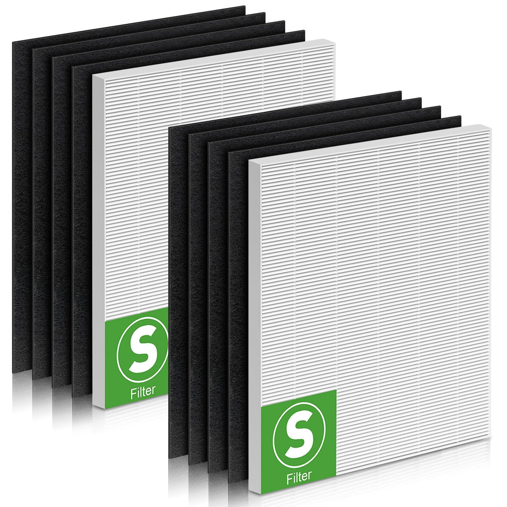 XBGG 2 Pack C545 HEPA Replacement Filter S Compatible with Winix C545 Air Purifier, Replaces Part 1712-0096-00 and 2522-0058-00, 2 HEPA Filter + 8 Pre-Filters