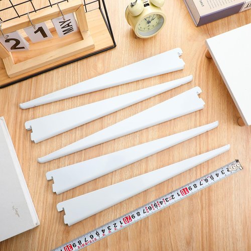 CroBlissful 20 Pcs Adjustable Shelf Brackets for Double Track System Closet Organization Heavy Duty Wire Shelf Brackets(White,11.5 Inch)