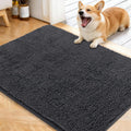 OLANLY Dog Door Mat - Absorbent Non-Slip Chenille Mat for Muddy Paws | 40x32, Dark Grey