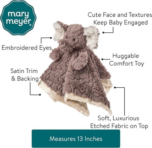 Mary Meyer Baby Lovey - Soft Elephant Security Blanket & Stuffed Animal Toy | 13 x 13 Inches