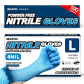 Beastek Blue Nitrile Exam Gloves, 4 mil Powder-Free Latex-Free Non-Sterile Food Safe Disposable Medical Glove, 100 Pcs (Large)