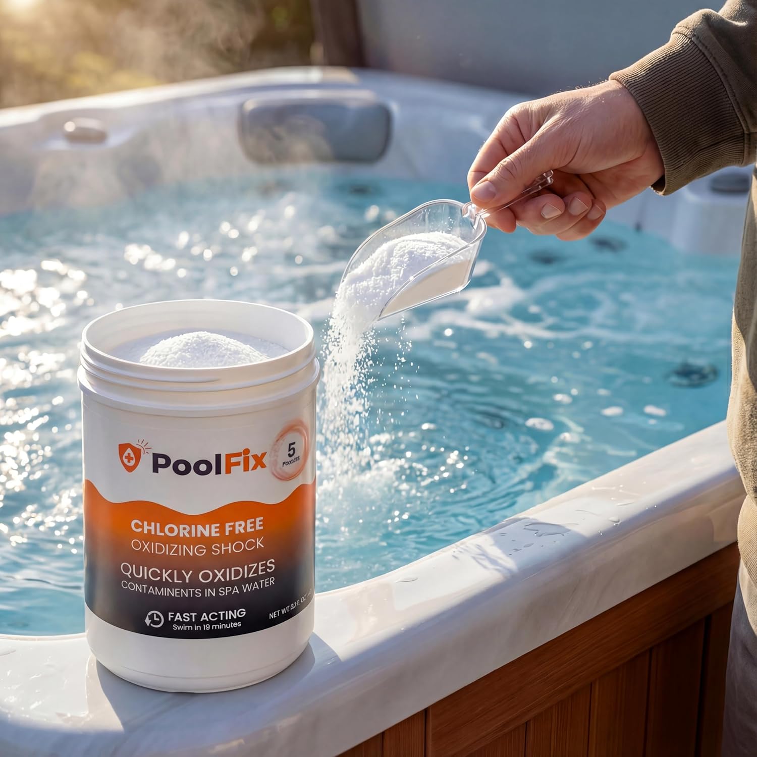 Non-Chlorine Spa Shock - Chlorine-Free Hot Tub Oxidizer for Clear Water & Odor Elimination - 5 lb