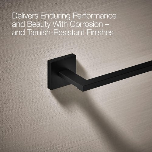 Kohler 23284-BL Square 18" Towel bar, Matte Black