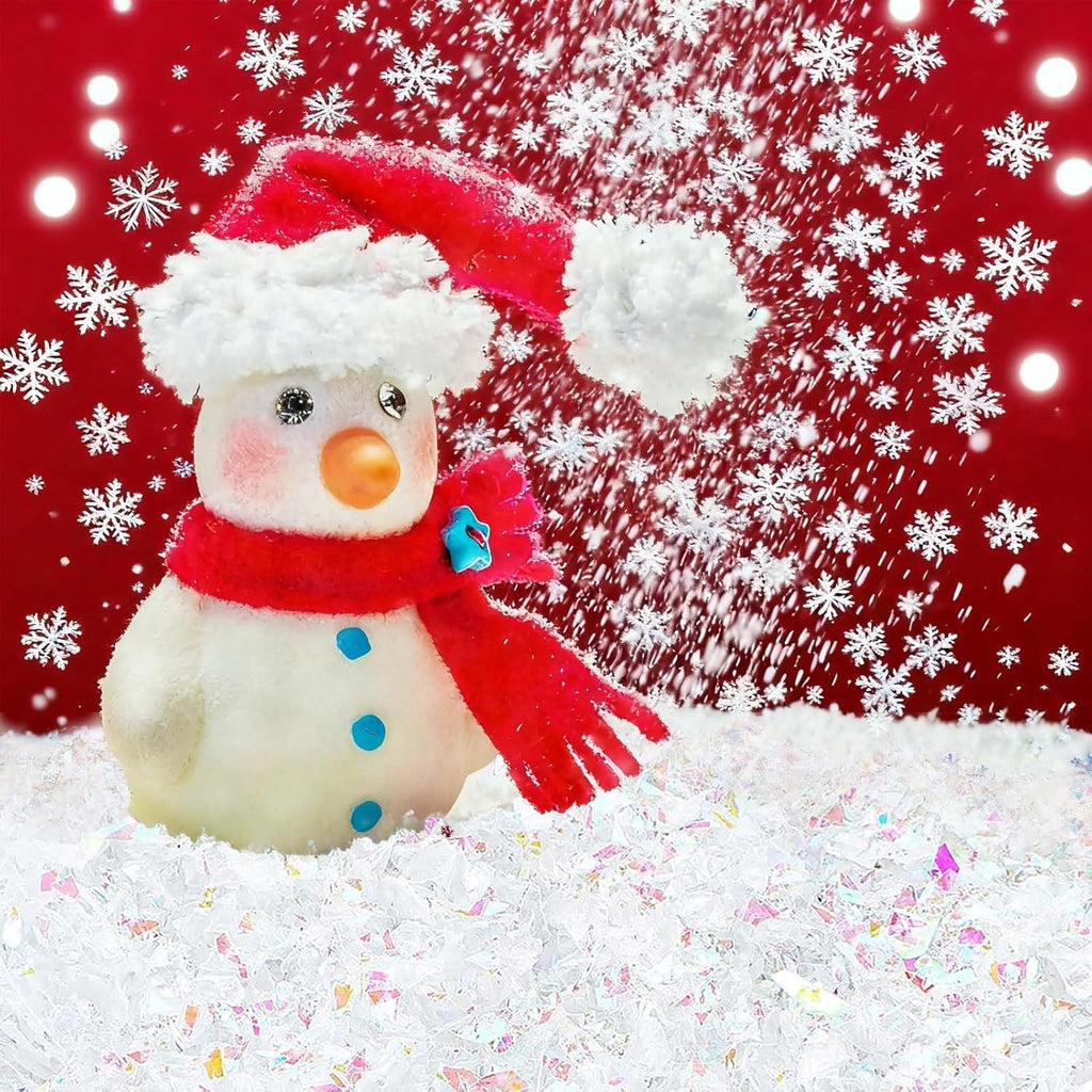 Skiennix Christmas Fake Snow | 10.6 oz Artificial Snow for Holiday Decorating & Crafts - White Glitter