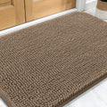 OLANLY Dog Door Mat - Absorbent Non-Slip Chenille Mat for Muddy Paws | Quick Dry 32x20 Tan Doormat