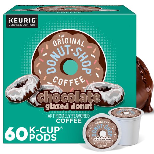 The Original Donut Shop Coffee Chocolate Glazed Donut Keurig Single-Serve K-Cup Pods, Medium Roast Coffee, 60 Count (6 Packs of 10)