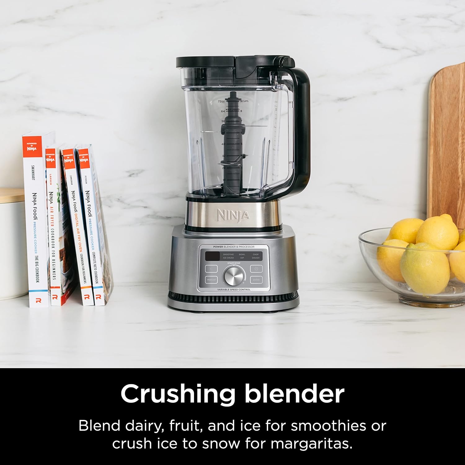 Ninja Foodi SS201 Power Blender - 3-in-1 Crushing Blender, Dough Mixer & Food Processor | 1400W SmartTORQUE