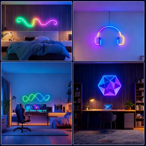 Cofiveevo Rope Lights, 16.4FT USB Powered Rope Light,LED Chasing Meteor neon Light, Suitable for in Door Game Rooms, Living Rooms, bedrooms, Wall Decoration, and Supports Music Synchronization