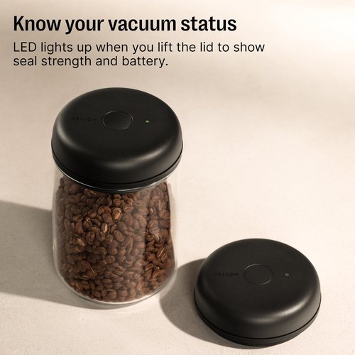 Fellow Atmos Electric Vacuum Canister & Storage Container - Airtight Coffee & Food Storage Containers - Coffee Containers - (Clear Glass, 1.2 Liter)