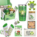 Bayelove Frog Gifts for Women Frog Lovers Stuff Gifts Include Hair Tie 20oz Tumbler Mug Keychain Makeup Bag Candle Socks Bracelet Card for Women Christmas Birthday