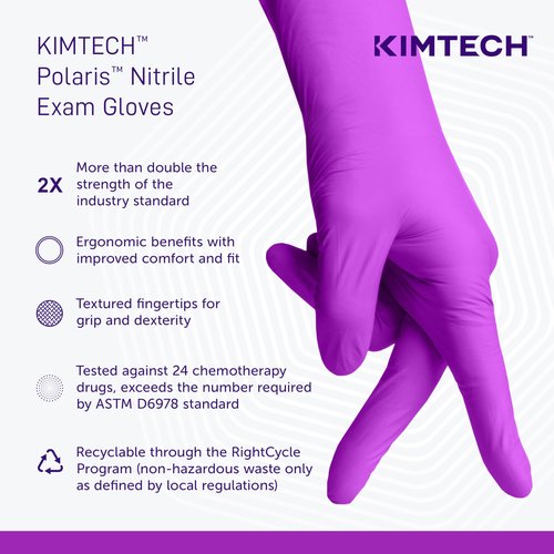 Kimtech™ Polaris™ Nitrile Exam Gloves (62774), 5.9 Mil, Ambidextrous, 9.5”, XL, 90 Nitrile Gloves/Box