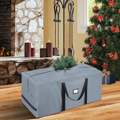 BALEINE Christmas Tree Storage Bag - Heavy Duty 900D Oxford Fabric, Extra Large with Dual Zippers | Grey