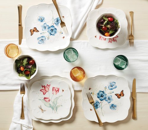 Lenox 894309 Butterfly Meadow Square 4-Piece Dinner Plates