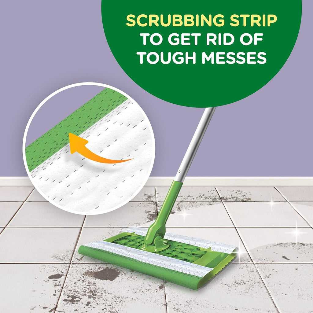 Swiffer Sweep + Mop Wet Pads Refill - All-Purpose Floor Cleaner for Dirt & Dust | Lavender, 12ct