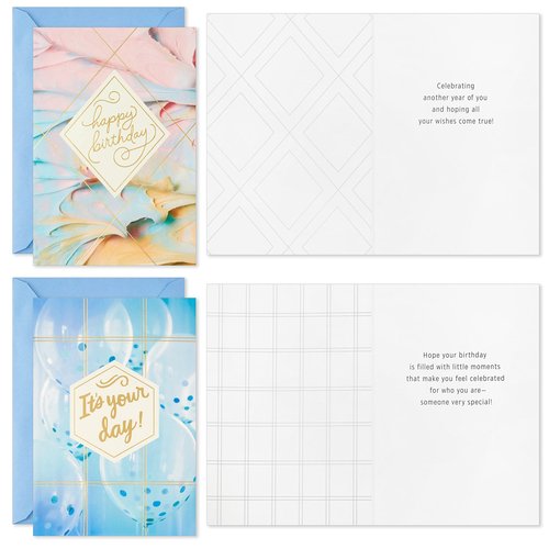 Hallmark Birthday Cards Assortment, Disco Party (16 Cards with Envelopes)