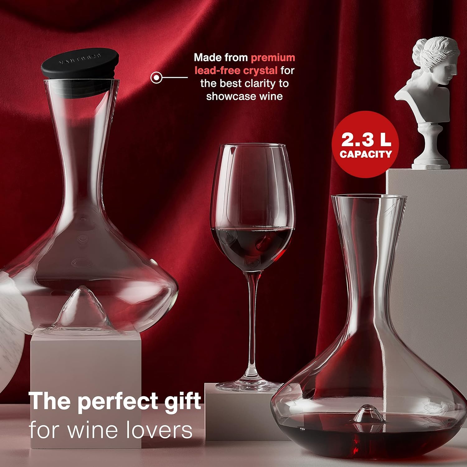 Wine Aerator Pourer and Citadel Wine Decanter Bundle by Vintorio