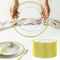 40 PCS Gold Beaded Charger Plates, 13 In Clear Plate Chargers Bulk Wedding, Clear and Gold Charger Plates with Beaded Rim for Party, Wedding, Home Kitchen Tabletop