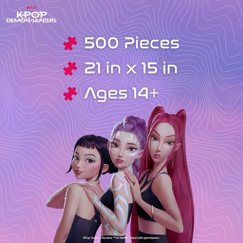 Buffalo Games – Kpop Demon Hunters Jigsaw Puzzle | 500 Piece Foil-Finish, Colorful Artwork for Adults