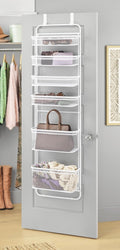 Whitmor Over The Door Organizer - 6 Sections - Pantry, Bathroom, Accessory Organizer - Metal and Mesh - White