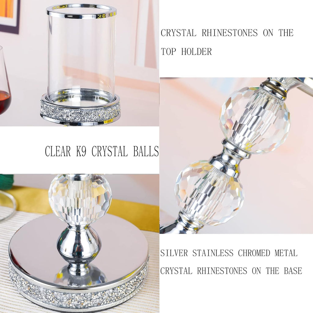 Regine Switzerland Crystal Candle Holders - Elegant Pillar Design for Weddings & Home Decor | Centerpieces
